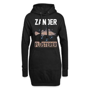 Angeln Angler Zander Flüsterer Fischer - Hoodie-Kleid - Schwarz - Vorne