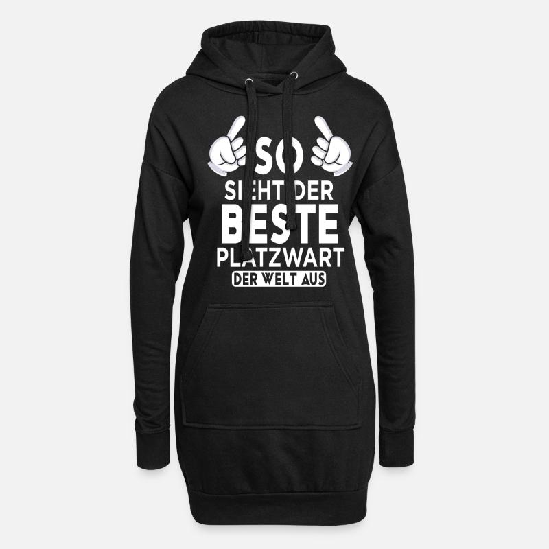 Platzwart Spruch - Hoodie-Kleid - Schwarz