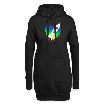Gay Rocket Owner - Homosexual Rainbow Flag Edition - Hoodie-Kleid - Schwarz - Vorne