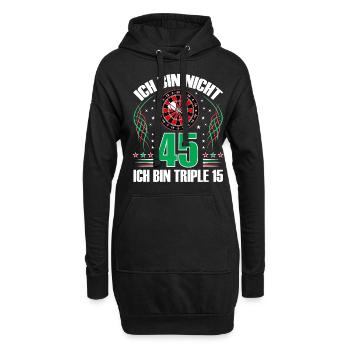 45. Geburtstag Darts Geschenk lustig 45 Jahre Dart - Hoodie-Kleid - Schwarz - Vorne