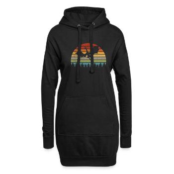 Drache - Hoodie-Kleid - Schwarz - Vorne