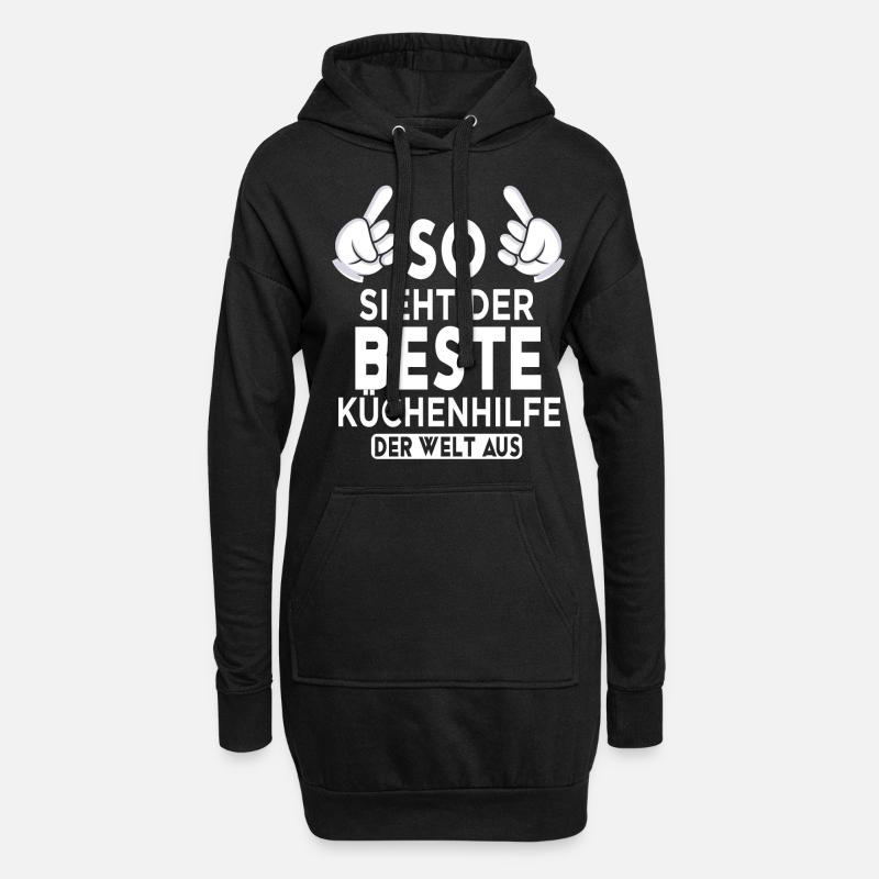 Küchenhilfe Spruch - Hoodie-Kleid - Schwarz