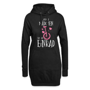 Coole Mädchen fahren EInrad - Hoodie-Kleid - Schwarz - Vorne