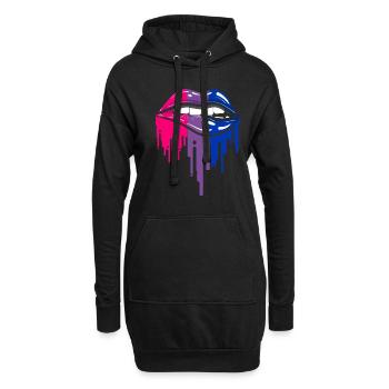 Bisexuelle Lippen - Hoodie-Kleid - Schwarz - Vorne