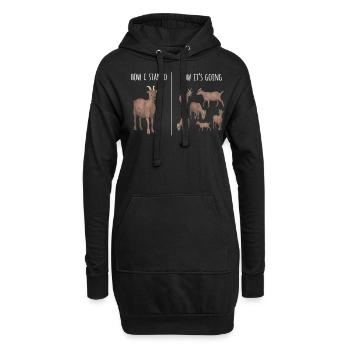 Ziege, Ziegen, Ziegenliebhaber - Hoodie-Kleid - Schwarz - Vorne