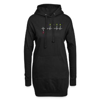 Biker - Hoodie-Kleid - Schwarz - Vorne