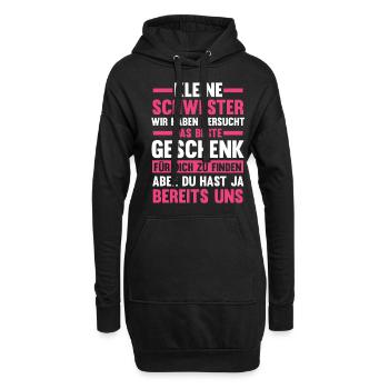 Schwestern Geschwister Schwester - Hoodie-Kleid - Schwarz - Vorne