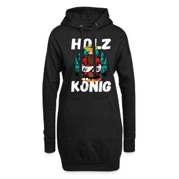 Holz König - Hoodie-Kleid - Schwarz - Vorne