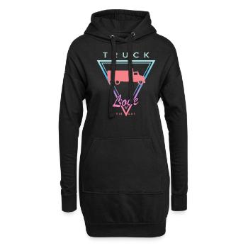Vintage Truck Love - Hoodie-Kleid - Schwarz - Vorne
