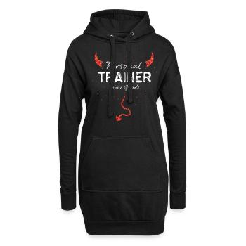 Personal Trainer Trainerin Fitnessfreak - Hoodie-Kleid - Schwarz - Vorne