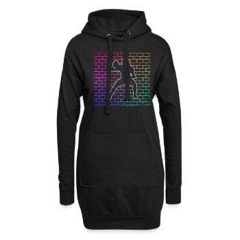 Football Footballer - Hoodie-Kleid - Schwarz - Vorne