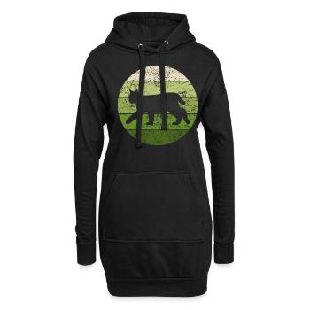 Luchs Retro Waldtiere Tierliebhaber Geschenk - Hoodie-Kleid - Schwarz - Vorne