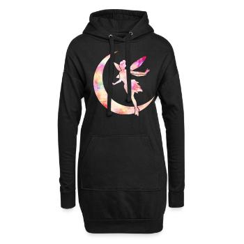 Fée Magique Elfe Conte de Fées Dames Fille Cadeau - Sweat-shirt à capuche long Femme - noir - Devant