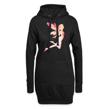 Fée Magique Elfe Conte de Fées Dames Fille Cadeau - Sweat-shirt à capuche long Femme - noir - Devant