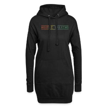 Marche Nordique Rétro - Sweat-shirt à capuche long Femme - noir - Devant