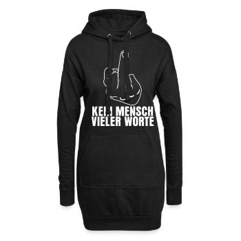 Misanthrop mit Mittelfinger Stinkefinger - Hoodie-Kleid - Schwarz - Vorne
