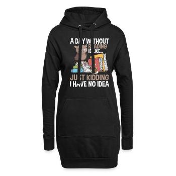 A Day Without Reading Bookworm - Hoodie Dress - black - Front