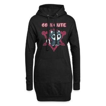666% Mignon kawaii Satanic Goth - Sweat-shirt à capuche long Femme - noir - Devant