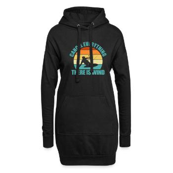 Kitesurfen - Hoodie-Kleid - Schwarz - Vorne