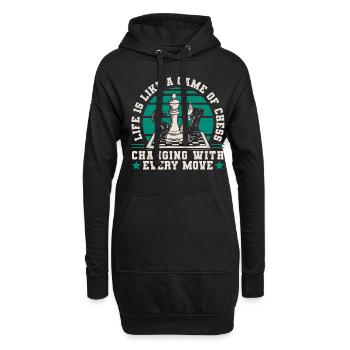 Chess Player Life Is Like A Game - Hoodie-Kleid - Schwarz - Vorne