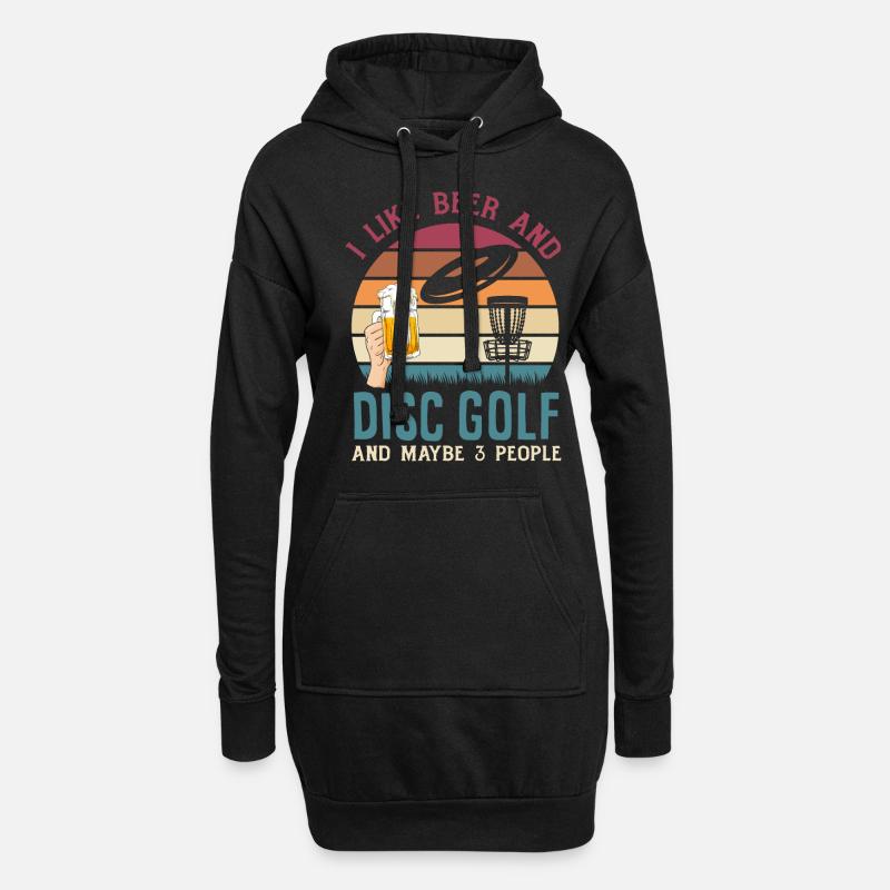 Øl og Disc Golf Funny Disc Golfer Gave - Hoodie-kjole - sort