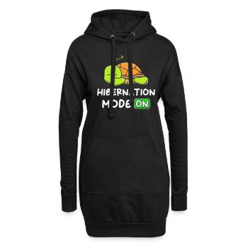 Winterschlaf Modus An mit Schildkröte - Hoodie-Kleid - Schwarz - Vorne