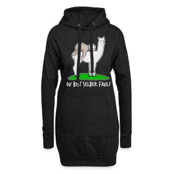 Faultier faul mit Alpaka Faultiere - Hoodie-Kleid - Schwarz - Vorne