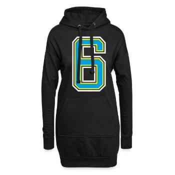 Numéro numéro 6 en bleu - Sweat-shirt à capuche long Femme - noir - Devant