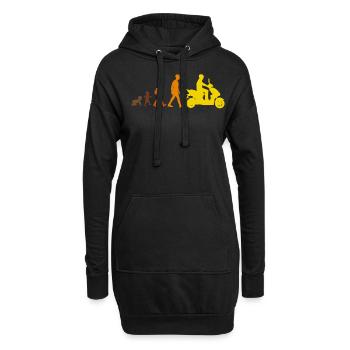 Mofa Motorroller Mofafahrer Retro Moped - Hoodie-Kleid - Schwarz - Vorne