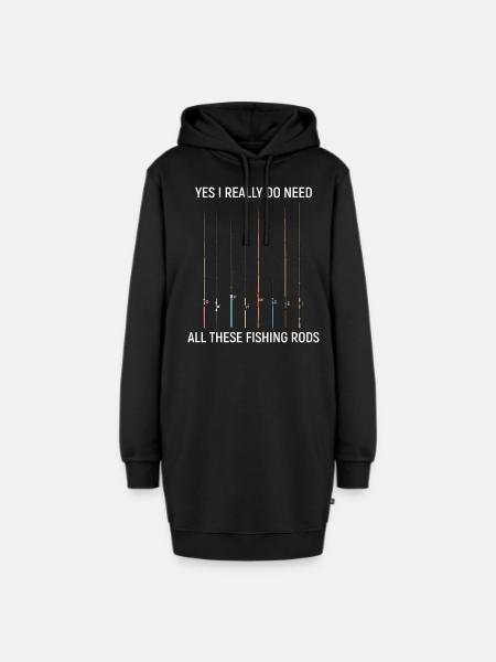 Angeln - Hoodie-Kleid - Schwarz