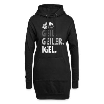 Igel - Hoodie-Kleid - Schwarz - Vorne