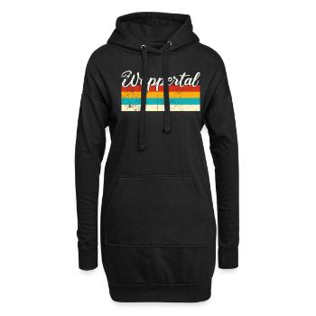 Wuppertal Retro Vintage - Hoodie-Kleid - Schwarz - Vorne