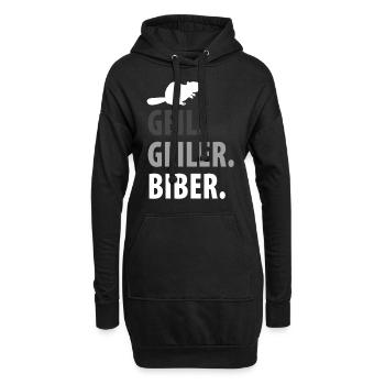 Biber - Hoodie-Kleid - Schwarz - Vorne