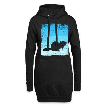 Biber - Hoodie-Kleid - Schwarz - Vorne