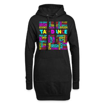 Tap Dance, Tapeur, Irish Dance - Hoodie-Kleid - Schwarz - Vorne