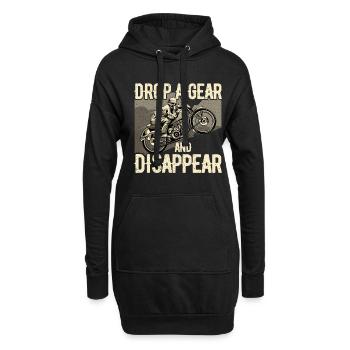 Motorradfahrer - Hoodie-Kleid - Schwarz - Vorne