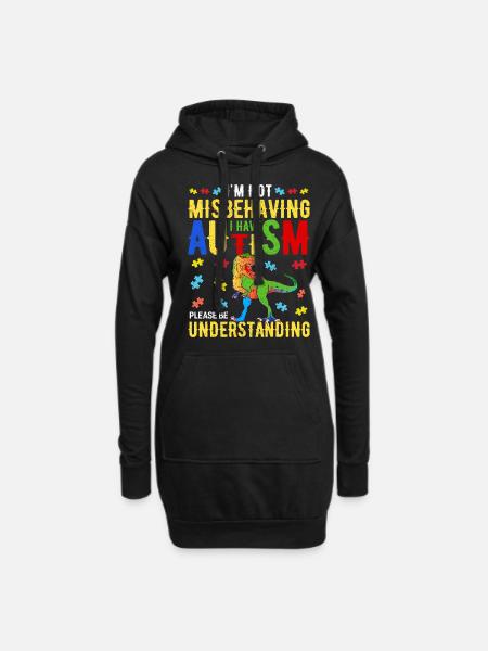 Autisme - Sweat-shirt à capuche long Femme - noir
