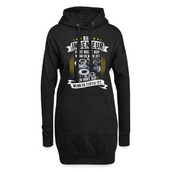 Ingenieur Hört auf wenn er fertig ist Geschenk - Hoodie-Kleid - Schwarz - Vorne