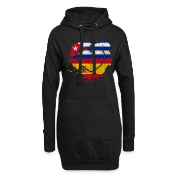 Espagne Cuba Coeur - Sweat-shirt à capuche long Femme - noir - Devant