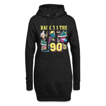 Back To 90's Vintage Kassette Tape Mixtape - Hoodie-Kleid - Schwarz - Vorne