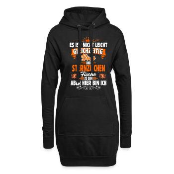 Sternzeichen Fische - Hoodie-Kleid - Schwarz - Vorne