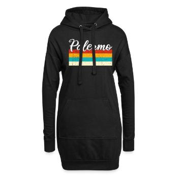 Palerme Rétro Vintage - Sweat-shirt à capuche long Femme - noir - Devant