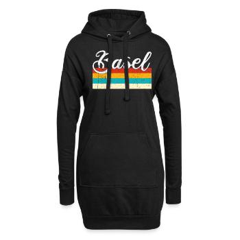 Basel Retro Vintage - Hoodie-Kleid - Schwarz - Vorne