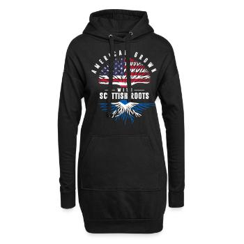 Cultivé aux États-Unis, racines écossaises - Sweat-shirt à capuche long Femme - noir - Devant