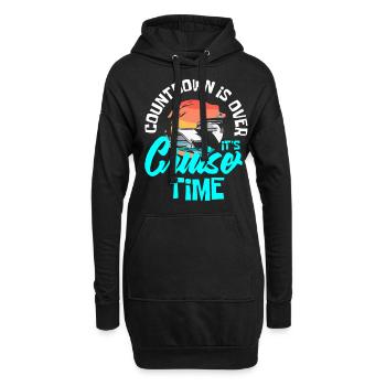 Croisière, navires, vacances sur un navire - Sweat-shirt à capuche long Femme - noir - Devant