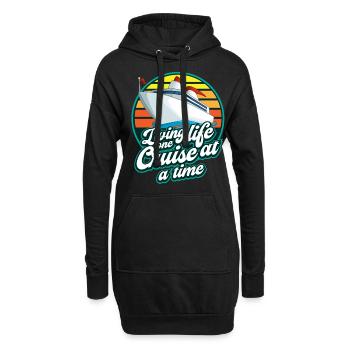 Croisière, navires, vacances sur un navire - Sweat-shirt à capuche long Femme - noir - Devant
