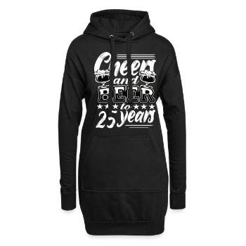 25 Geburtstag - Hoodie-Kleid - Schwarz - Vorne
