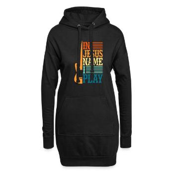 Guitare Jesus - Sweat-shirt à capuche long Femme - noir - Devant