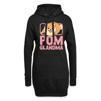 Zwergspitz Pomeranian Hund Pom Grandma Geschenk - Hoodie-Kleid - Schwarz - Vorne