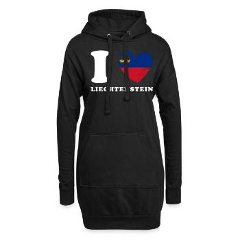 J’adore le Liechtenstein - Sweat-shirt à capuche long Femme - noir - Devant